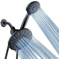 AquaDance 7" Premium High Pressure 3-Way Rainfall Combo for The Best of Both Worlds - Enjoy Luxurious Rain Showerhead and 6-Setting Hand Held Shower Separately or Together - Matte Black Finish - color: Matte Black, style: 2.5 Gallons Per Minute