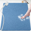 Shower Mat Bathtub Mat Non-Slip,32x24 inch, Soft Tub Mat with Drain,PVC Loofah Bath Mat (Phthalate Free) for Tub and Bathroom,Lake Blue - color: Lake Blue, size: 32" x 24" (Rectangular)
