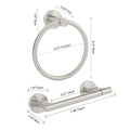 Brushed Nickel Toilet Paper Holder Set, Stainless Steel Towel Ring, Double Post Pivoting Toilet Paper Holder and Hand Towel Holder Set for Bathroom, Bathroom Hardware Accessories Set - color: Brushed Nickel