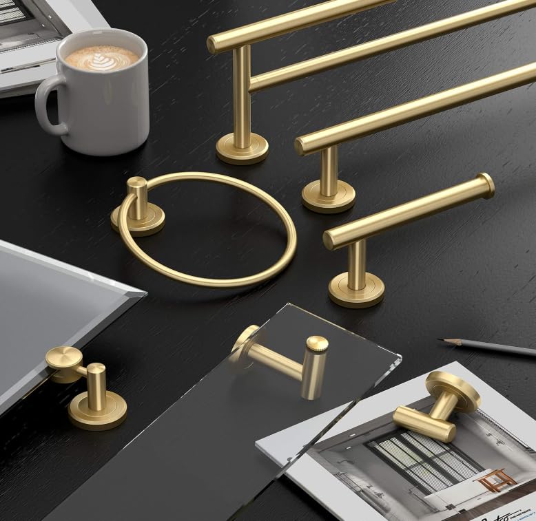 Gatco 1431B Freestanding Toilet Paper Holder Stand, Modern Bathroom Toilet Tissue Holder with Weighted Rectangle Base, Brushed Brass Finish, 22.25 Inch - color: Brushed Brass, 22.25"h