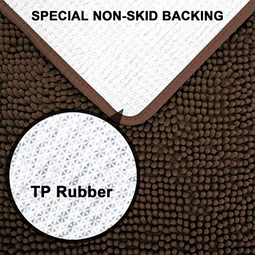 Secura Bathroom Rugs 20x32 Inches – Thick Plush Bath Mat, Ultra Soft Absorbent Bathroom Mat, Non Slip Machine Washable Bath Rugs for Tub, Shower Room Floor (Chocolate Brown) - color: Chocolate Brown, size: 2'8" x 1'8" (Rectangular)