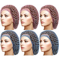 Geyoga 6 Pieces Hair Net Snoods for Women Sleeping Mesh Soft Rayon Knit Crochet Hairnet Long Short Curls Hair Cover Accessory (Pink, Blue) - color: Pink, Blue