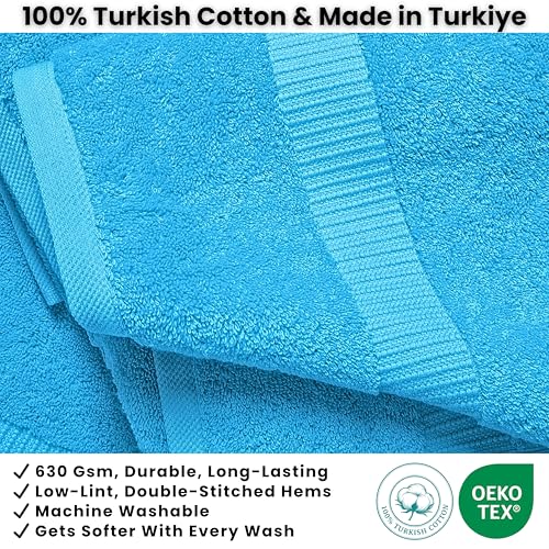 SALBAKOS 2-Piece 100% Turkish Cotton Extra Large Bath Towel 35x70 inch | Premium Hotel Quality Bath Sheet Towels | Thick, Soft, Absorbent, Oversized Bath & Beach Towels (Aqua, 2 Bath Sheets) - color: Aqua, size: 2 Bath Sheets