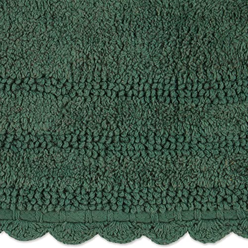 DII Crochet Collection Reversible Bath Mat, Small Oval, 17x24, Dark Green - color: Dark Green, size: 1'5" x 2' (Oval)