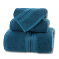 3-Piece Luxury Bath Towel Set, Super Soft Long-Staple Cotton, Bath Face and Hand Towels, Spa Hotel-Style for Bathroom and Daily Use (Blue)