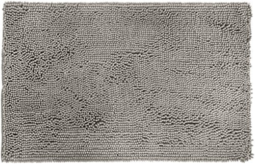 Amazon Basics Platinum Bathroom Rug Mat, Ultra Absorbent Plush Shag, Non-Slip, Quick Drying, Machine Washable, 21" x 34" (Pack of 12) - color: Platinum, size: 1'9" x 2'10" (Rectangular) (Pack of 12)