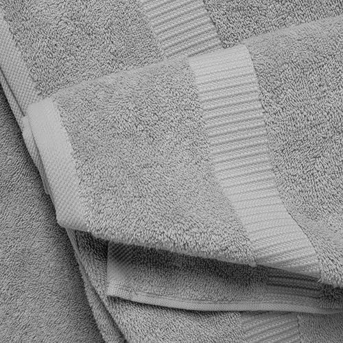 SALBAKOS 100% Turkish Cotton 6-Piece Towel Set | Premium Quality Hotel & Spa Collection | Soft, Super Absorbent 2 Washcloth, 2 Hand, 2 Bath Towel Sets | Made in Turkey (Silver, 6 Piece Towel Set) - color: Silver, size: 6 Piece Towel Set