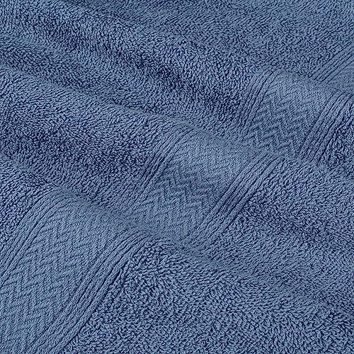 HILLFAIR 24 Piece Bath Towels Set for Bathroom- 100% Cotton 24 PC Bulk Pack Hotel Spa Towel Set- 2 XXL Oversized Big Towels, 4 Bath Towels, 6 Hand Towels, 4 Fingertip Towels, 8 Washcloths: Blue - color: Wedgewood Blue, size: 24 PC Bath Towel Family Set