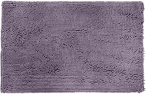 Amazon Basics Non-Slip Microfiber Absorbent Plush Shag Bathroom Rug Mat, Machine Washable, 21" x 34", Lavender - color: Lavender, size: 1'9" x 2'10" (Rectangular)