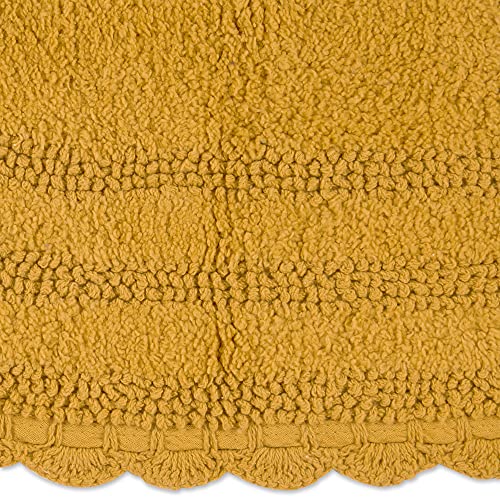 DII Crochet Collection Reversible Bath Mat, Small Oval, 17x24, Honey Gold - color: Honey Gold, size: 1'5" x 2' (Oval)