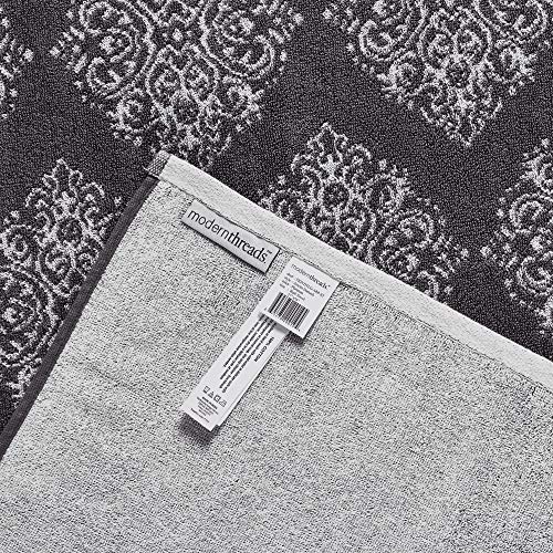 Modern Threads 6 Piece Reversible Yarn Dyed Jacquard Towel Set Artesia Damask Platinum - color: Platinum
