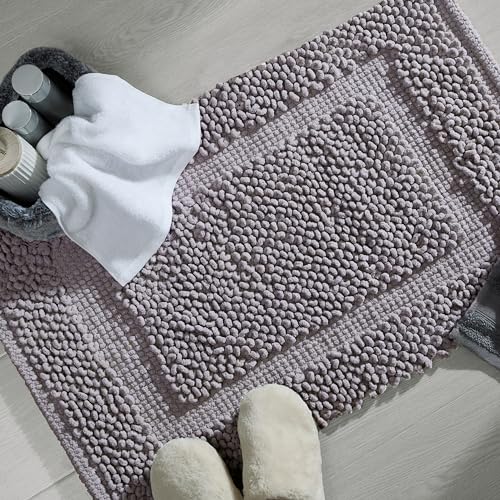 Jean Pierre New York 100% Chenille Cotton Skid Resistant Plush Bath Mat - 27"x45" Bathroom Rug - Charcoal Grey - color: Charcoal Grey, size: 2'3" x 3'9" (Rectangular)