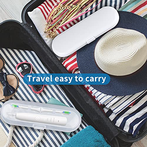 Fowecelt 2 Pack Electric Toothbrush Travel Case for Oral-B Pro and Other Electric Toothbrush, Portable Travel Toothbrush Holder (White & Clear) - color: White & Clear