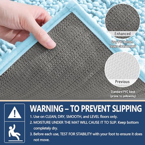 Arotive Luxury Large Bathroom Rugs 40x32, Extra Soft Thick Absorbent Shaggy Chenille Bath Rugs, Machine Wash Dry, Bath Mats for Bathroom Floor, Tub and Shower, Home Decor Accessories, Blue - color: Blue, size: 40" X 32"