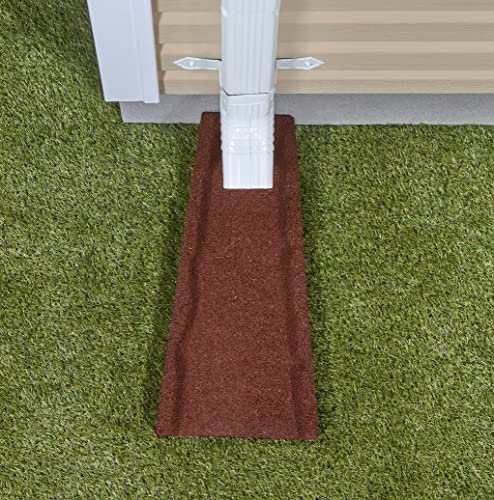 Rubberific Premium Rubber Downspout Splash Block, Rain Guard, Stone Textured Drain Extender (Red) - color: Red