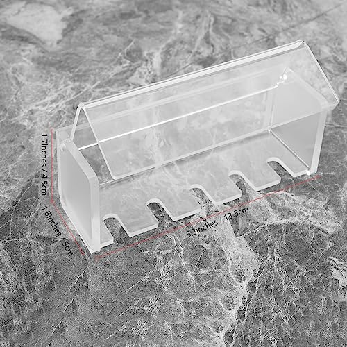 5 Slots Wall Mount Toothbrush Holder with Cover, Self Adhesive Toothbrush Storage Organizer for Shower, Toothbrush Hanger for Bathroom, Medicine Cabinet, Dorm (Frosted) - color: Frosted 1 Pack