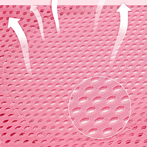 Baby Bath Seat Support Net Newborn Bath Cushion Pad Anti-Slip Infant Bathtub Sling Shower Mesh Mat Soft Bath Net Bath Pillow Adjustable Shower Pad for 0-18 Months - color: pink