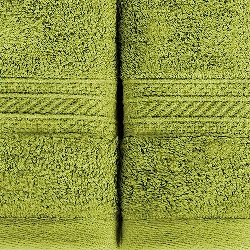 Superior Atlas Cotton 12 Piece Towel Set, Luxury Towels, Heavyweight, Bathroom Essentials, Basics, Spa, Hotel, Resort, Plush, Highly Absorbent, 4 Bath, 4 Hand, 4 Face Towels, 12PC Set, Green Essence - color: Green Essence, size: 12-Piece Towel Set