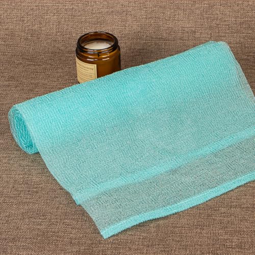 Yiclick Exfoliating Washcloth Towel- Exfoliating Body Scrubber Exfoliator, Back Scrubber for Shower Bath, Exfoliate Rags Wash Cloths, Loofah Lufa Sponge, Body Scrub & Exfoliation Women Men - color: Light Green