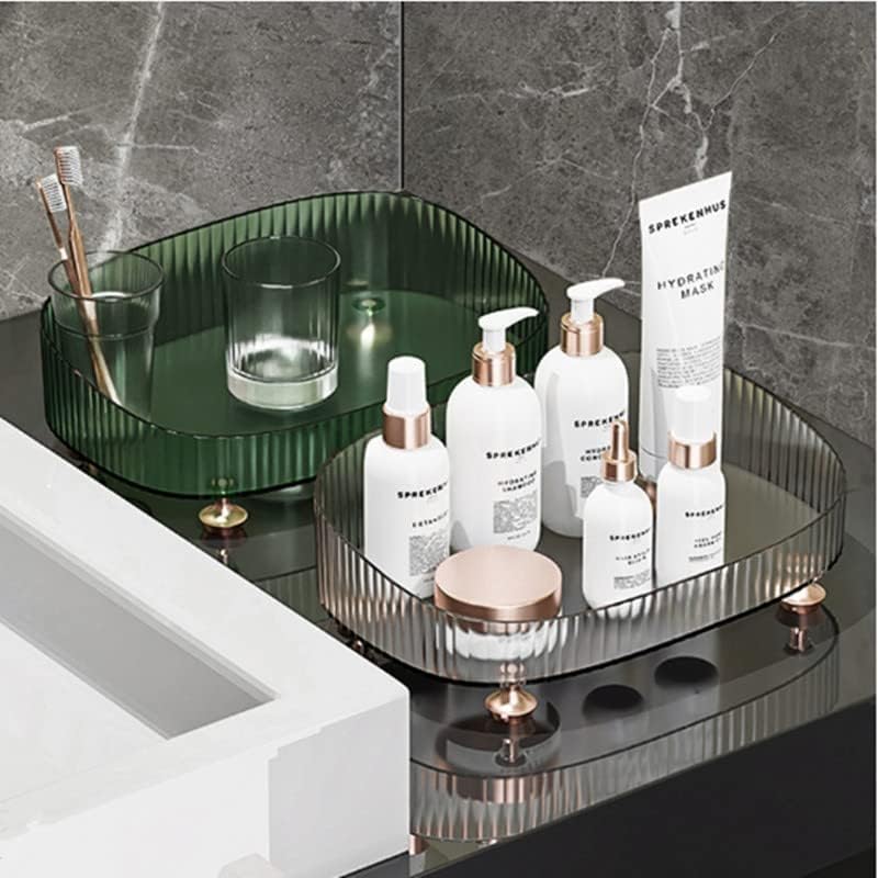 Makeup Perfume Organizer, Vanity Tray, Cosmetic Skincare Tray, Countertop Organizer for Bathroom, Clear - color: Clear