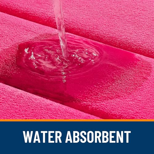 OLANLY Memory Foam Toilet Rugs U Shaped 24x20, Super Soft Absorbent Contour Bath Rugs, Quick Dry, Machine Washable Toilet Mat, Bathmat Floor Carpet, Bathroom Home Decor Accessories, Hot Pink - color: Hot Pink, size: 24" X 20" Contour Rug