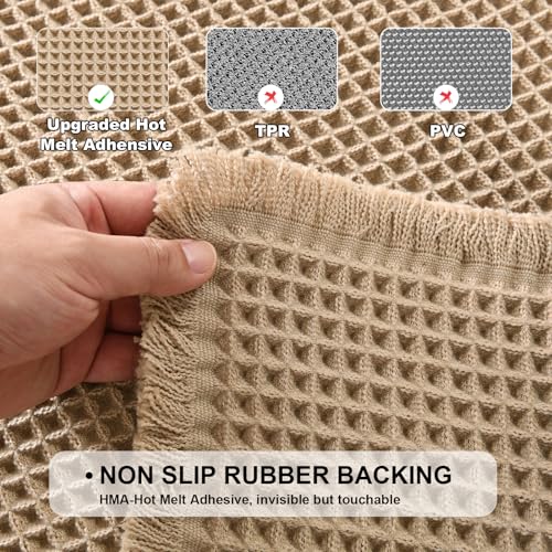 JIUZHEN Upgraded Waffle Bath Mat Super Absorbent Bathroom Mats Non Slip Bath Rugs Machine Washable Dry Fast Waffle Rugs for Bathroom Floor Ultra Soft Boho Rug for Beside Tub, 16" x 24", Brown - color: Brown, size: 1'4" x 2' (Rectangular)