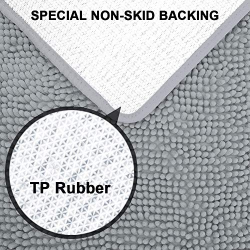 Secura Bathroom Rugs 39x24 Inches – Thick Plush Bath Mat, Ultra Soft Absorbent Bathroom Mat, Non Slip Machine Washable Bath Rugs for Tub, Shower Room Floor (Gray) - color: Grey, size: 2' x 3'3" (Square)