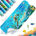 XIYUNTE Baby Bath Mat for Tub Non Slip Kids Bath Mat - 40''x16'' Extra Long Cartoon Bathtub Mat Non Slip Kids Shower Mat Eco-Friendly Toddler Bath Mats with Suction Cups, Machine Washable - color: C-blue Sea