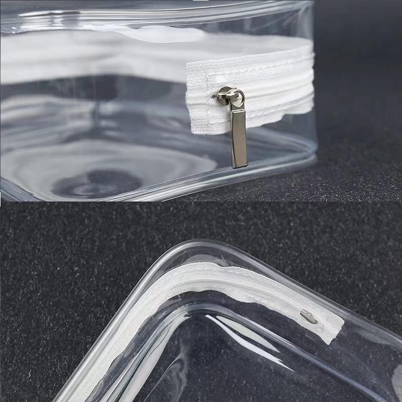 Buminee Clear Pouch, Makeup Bag, 6.6"x2.3"x4.7" TSA Approved Toiletry Bag-1 Pack All Clear - color: clear