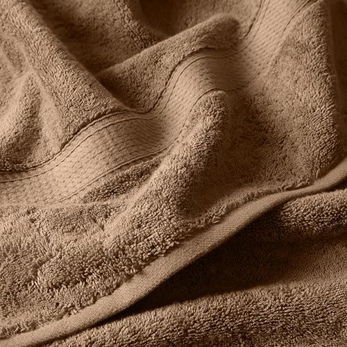 SUPERIOR Egyptian Cotton Ultra Plush & Absorbent, 6 Piece Set, Latte | Quick Dry, Soft Luxury Towel Set, Bath Essentials, Guest Bath, Spa, 2 Bath, 2 Hand, 2 Face Towels, Madeline Towels - color: Latte, size: 6-Piece Towel Set