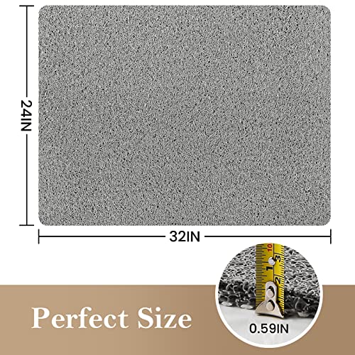 Shower Mat Bathtub Mat Non-Slip,32x24 inch, Soft Tub Mat with Drain,PVC Loofah Bath Mat (Phthalate Free) for Tub and Bathroom,Quick Drying,Grey - color: Grey, size: 32" x 24" (Rectangular)