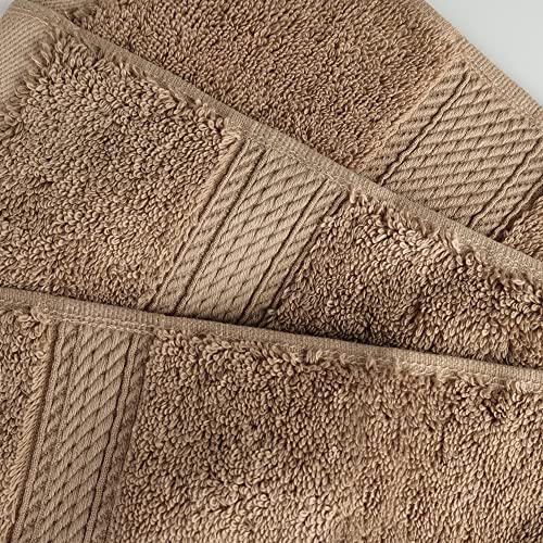 SUPERIOR Egyptian Cotton Ultra Plush & Absorbent, 3 Piece Set, Latte | Quick Dry, Soft Luxury Towel Set, Bath Essentials, Guest Bath, Spa, 1 Bath, 1 Hand, 1 Face Towels, Madeline Towels - color: Latte, size: 3-Piece Towel Set