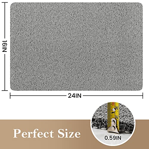 PVC Loofah Shower/Bathtub Mat Non-Slip, 24x16 inch, Soft Tub Mat with Drain, for Tub and Bathroom,Quick Drying,Grey - color: Grey, size: 24" x 16" (Rectangular)