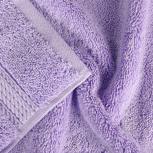 BLUENILEMILLS BNM Madeline Egyptian Cotton Heavyweight Towels, Ideal for Shower, Spa, Hotel, 800 GSM, Face/Washcloths, Hand Towels, Bath Towels, Highly-Absorbent, Luxury, 9 Piece Towel Set, Purple - color: Purple, size: 9-Piece Towel Set