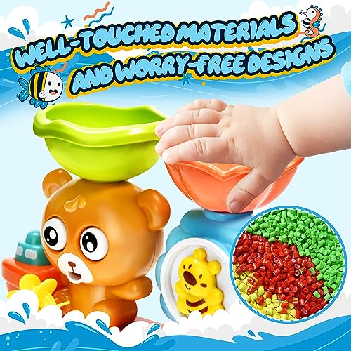 Baby Bath Toys for Kids Ages 1-3 Toddler Bath Toy Bear Bathtub Toys for Babies 12 Months Boys Girls Infant Water Tub Toys 1 2 3 Year Olds Preschool Learning Gift - style: Bear Bath Toys
