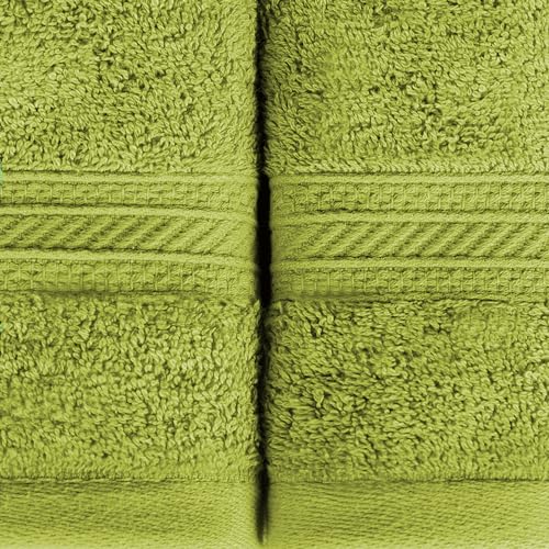 Superior Long Staple 100% Combed Cotton 700GSM Solid Highly-Absorbent 4-Piece Bath Towel Set for Bathroom, Shower, Kitchen-Super Soft, Plush, Highly Absorbent, Assorted 4-Piece Towels, Green Essence - color: Green Essence, size: 4-Piece Bath Towel Set