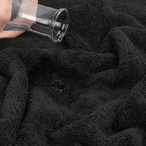 Cotton Paradise 100% Cotton Turkish Towel Set, Soft Absorbent Quick Dry, 6 Piece Towel Set, Coal Black - color: Coal Black, size: 6 PC SET (27x54" + 16x28" + 13x13")