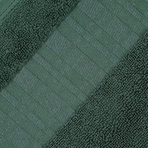 Superior 8-Piece Cotton Towel Set, Geometric Design, Dobby Border, Plush Quick Dry Towels, Decorative Bathroom, Spa, Includes 2 Bath, 2 Hand, 4 Face Towels/Washcloth, Larissa Collection, Forest Green - color: Forest Green, size: 8 Piece Towel Set