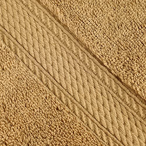 BLUENILEMILLS BNM Madeline Egyptian Cotton Heavyweight Towels, Ideal for Shower, Spa, Hotel, 800 GSM, Face/Washcloths, Hand Towels, Bath Towels, Highly-Absorbent, Luxury, 9 Piece Towel Set, Toast - color: Toast, size: 9-Piece Towel Set