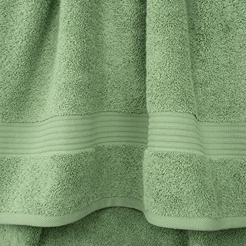 Cotton Paradise Towel Set of 6, 2 Bath Towels, 2 Hand Towels and 2 Washcloths Towels for Bathroom Sets, Green - color: Sage Green, size: 6 PC SET (27x54" + 16x28" + 13x13")