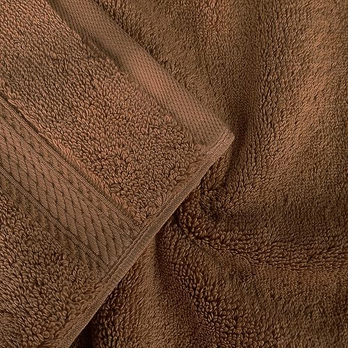 BNM Madeline Egyptian Cotton Heavyweight Towels, Ideal For Shower, Spa, Hotel, 800 GSM, Face/ Washcloths, Hand Towels, Bath Towels, Absorbent, Luxury Basics, 9 Piece Towel Set, Chocolate Dark Brown - color: Chocolate, size: 9-Piece Towel Set