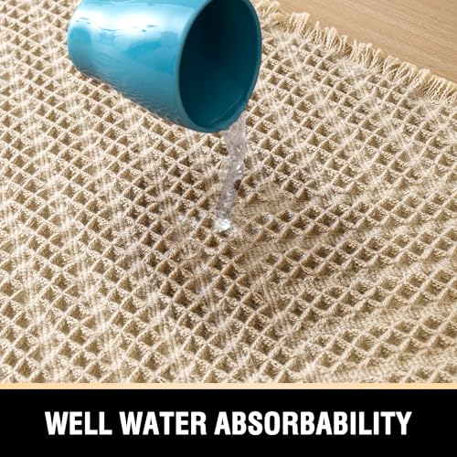 H.VERSAILTEX Waffle Bath Mat Super Absorbent Boho Bath Mat Non Slip Bath Rugs for Bathroom Floor Machine Washable Dry Fast Bathroom Rugs with Tassels (20 x 32 Plus 17 x 24 Inches, Vanilla) - color: Vanilla, size: 20" x 32" Plus 17" x 24"
