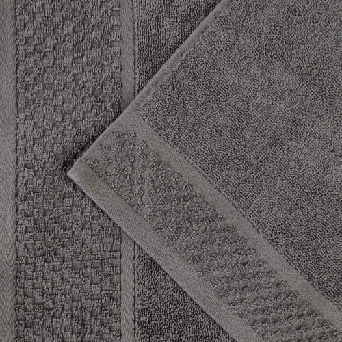 Superior Cotton Bathroom Towel Set Plush Absorbent 12 Piece Charcoal Silver | Soft Quick Dry, Jacquard & Solid Pattern Assorted Towels, Daily Skincare and Facial Cleansing, 12 Washcloths Lodie Collection - color: Charcoal-silver, size: Face Towel 12 - Pac