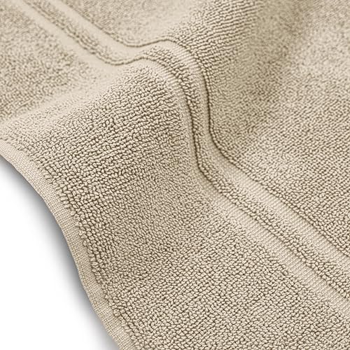 Tens Towels Pack of 2 Bath Mats 100% Cotton, 20 x 32 Inches, Super Absorbent, Hotel Quality Premium Floor Towels, Luxurious, Soft & Quick Dry, Not a Bathroom Rug, Beige - color: Beige