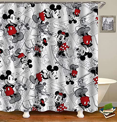 4Pcs Shower Curtain Set with Non-Slip Rugs, Toilet Lid Cover and Bath Mat, Waterproof Polyester Fabric Bathroom Curtain with 12 Hooks, 72 x 72inch1