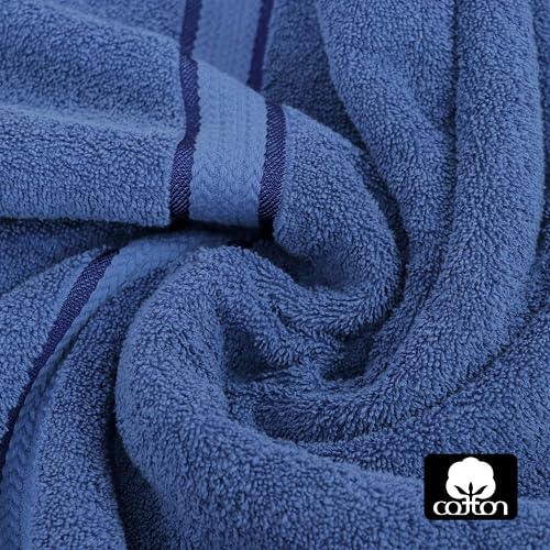 COTTON CRAFT Ultra Soft Washcloths - 12 Pack Luxury Washcloths - 100% Cotton Plush Absorbent 580 GSM Face Towels - Machine Washable Quick Dry Durable Wash Cloth Set - Bathroom Spa Gym Skincare - Blue - color: Blue, size: 12 Pack Wash Cloths