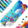 XIYUNTE Baby Bath Mat for Tub Non Slip Kids Bath Mat - 40''x16'' Extra Long Cartoon Bathtub Mat Non Slip Kids Shower Mat Eco-Friendly Toddler Bath Mats with Suction Cups, Machine Washable - color: J-shark 2