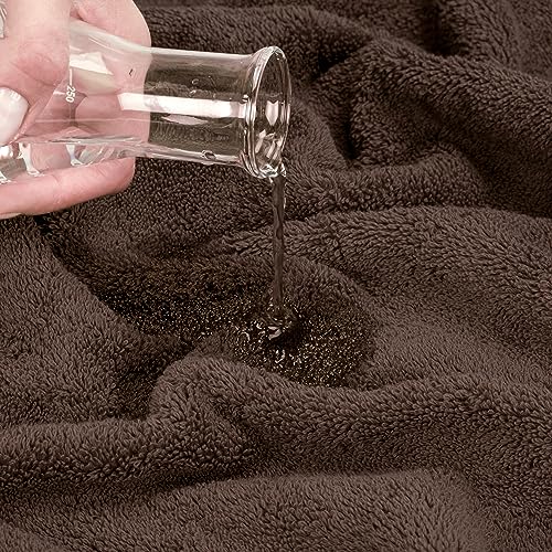 Cotton Paradise 100% Cotton Turkish Towel Set, Soft Absorbent Quick Dry, 6 Piece Towel Set, Chocolate Brown - color: Chocolate Brown, size: 6 PC SET (27x54" + 16x28" + 13x13")
