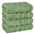 American Soft Linen 100% Cotton Luxury Turkish Towels, 4 PC Hand Towel Set | Soft Absorbent Quick Dry OEKO Tex Standard 100 Certificated Durable Machine Washable Breathable Premium Hotel Quality - color: Sage Green, size: 4 PC (16"x28")