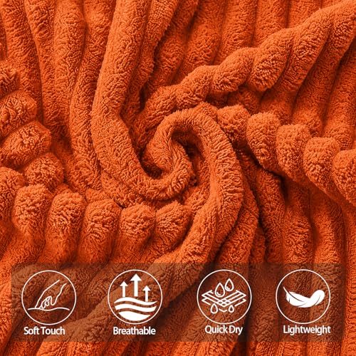 6-Piece Bath Towel Set - Includes 2 Extra Large Bath Sheets (40"x80"), 2 Hand Towels & 2 Washcloths - Premium Microfiber Quick Dry Luxury Towels for Bathroom (Burnt Orange) - color: Burnt Orange, size: 6Piece Towel Set